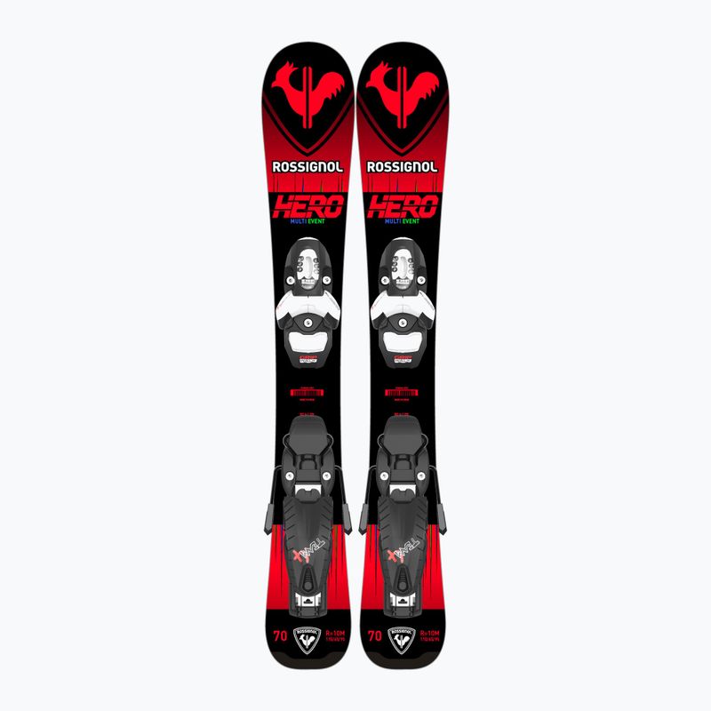 Detské zjazdové lyže Rossignol Hero Pro + Team 4 GW Black Bulk red 10