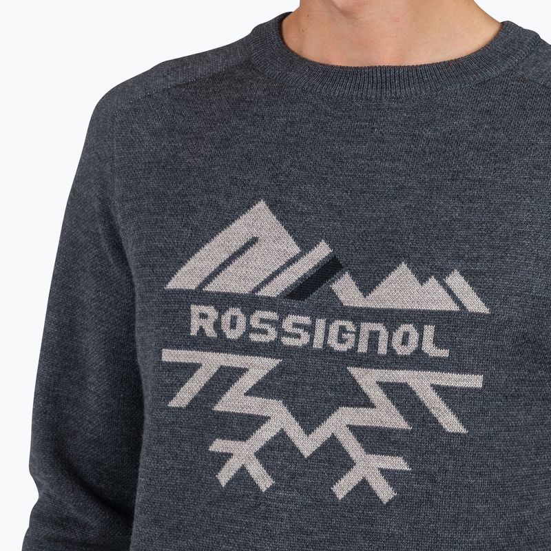 Pánsky sveter Rossignol Jacquard Crew Neck onyx grey 4