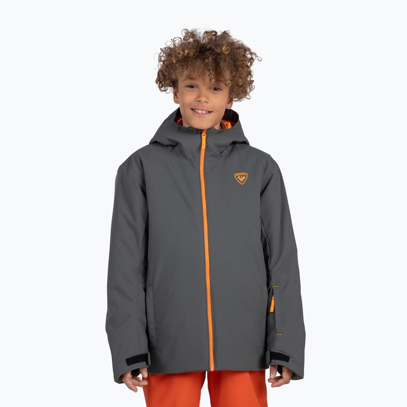 Rossignol Strawpile Jr detská lyžiarska bunda onyx grey