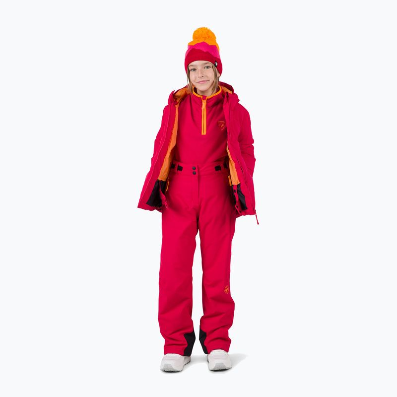 Rossignol Girl Ski rubínovo červené detské lyžiarske nohavice 2