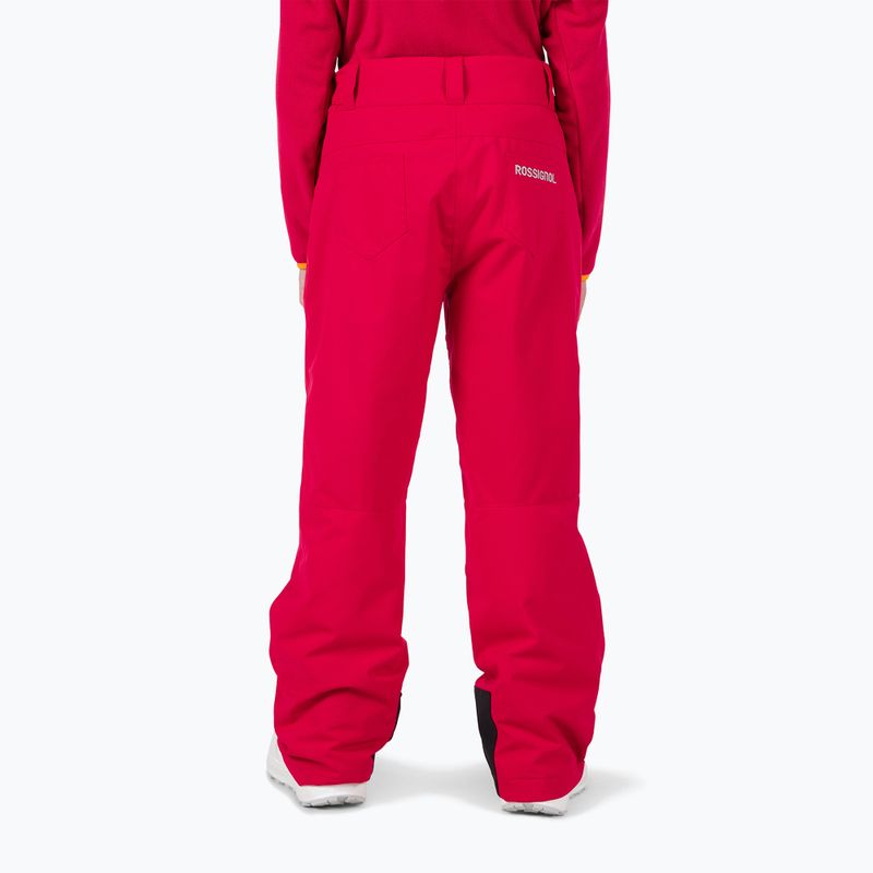 Rossignol Girl Ski rubínovo červené detské lyžiarske nohavice 3