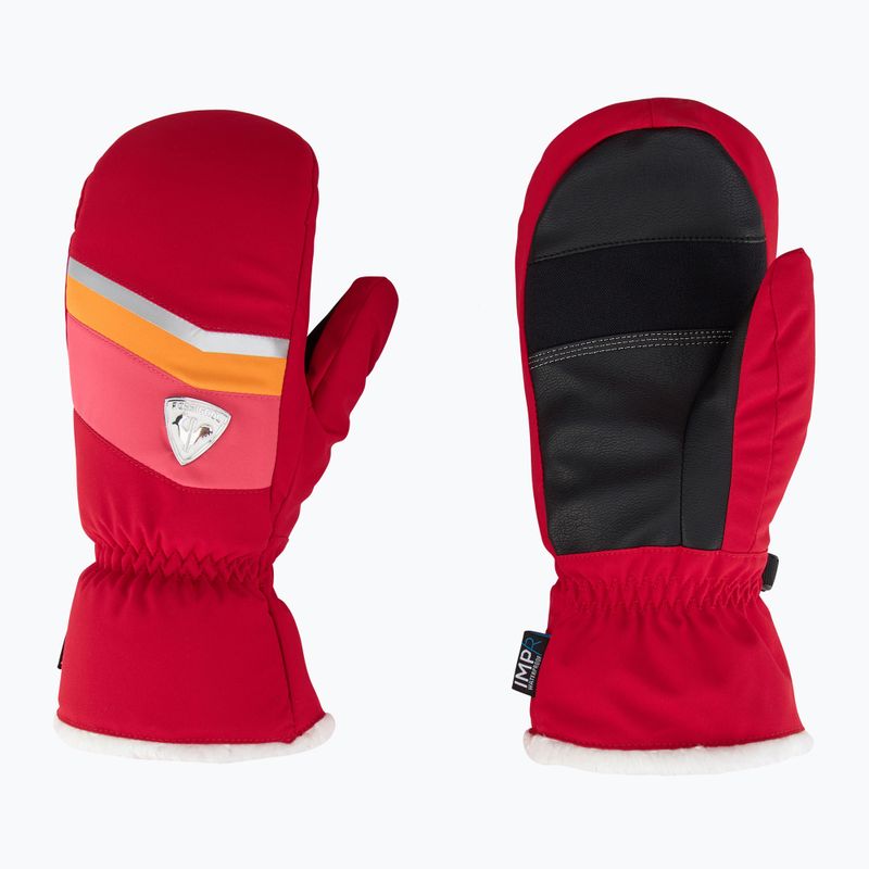 Dámske lyžiarske rukavice Rossignol New Piste M ruby ​​red