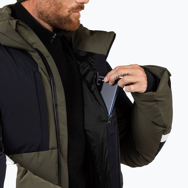 Pánska lyžiarska bunda Rossignol Ciastel Down Mix olive shadow 12