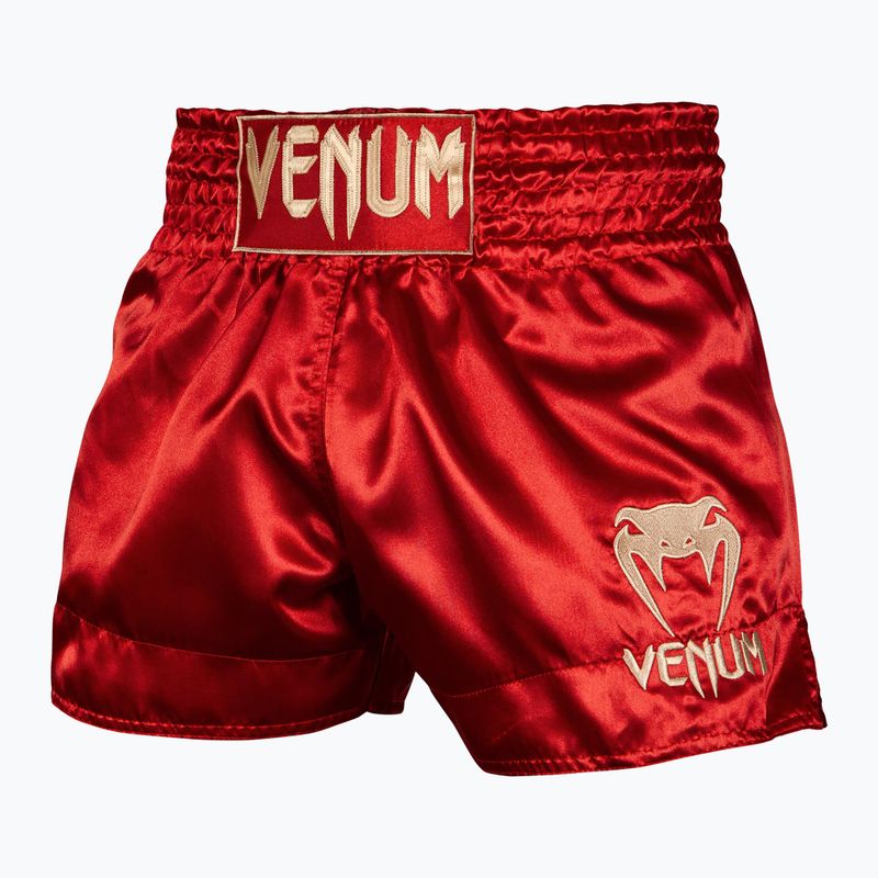 Pánske tréningové šortky Venum Classic Muay Thai bordeaux/gold