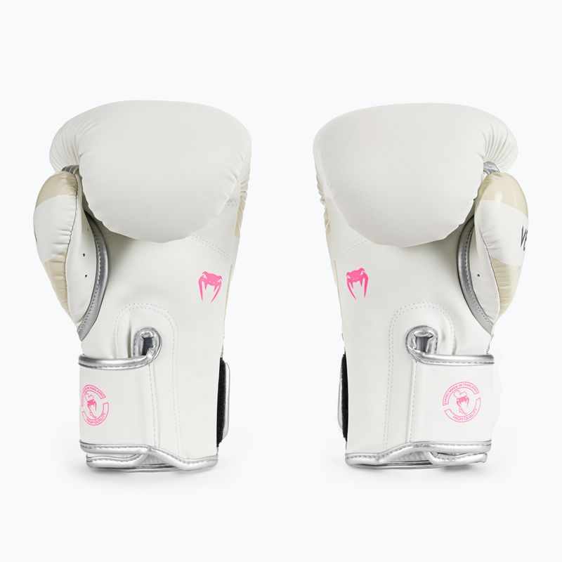 Pánske boxerské rukavice Venum Elite bielo-strieborné 1392-574 2