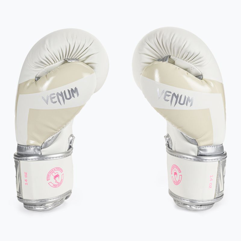 Pánske boxerské rukavice Venum Elite bielo-strieborné 1392-574 4