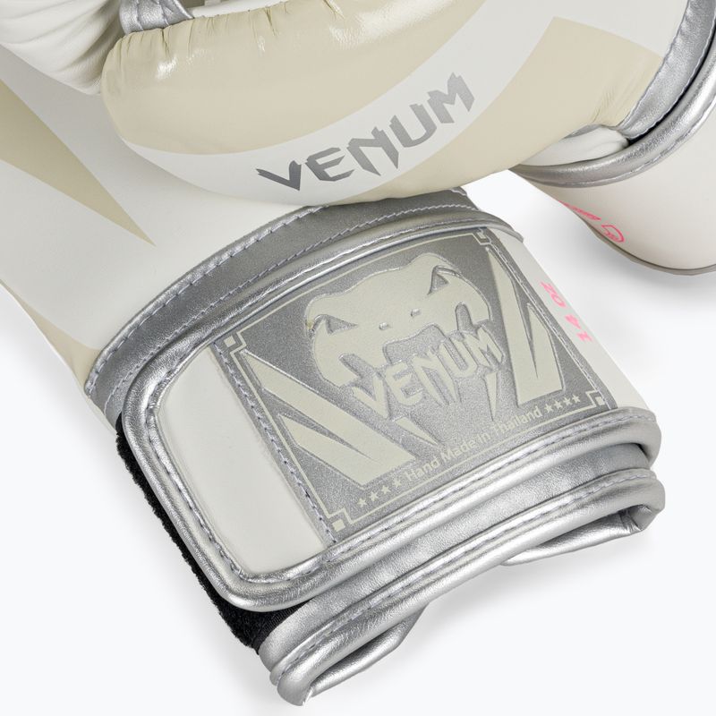Pánske boxerské rukavice Venum Elite bielo-strieborné 1392-574 5