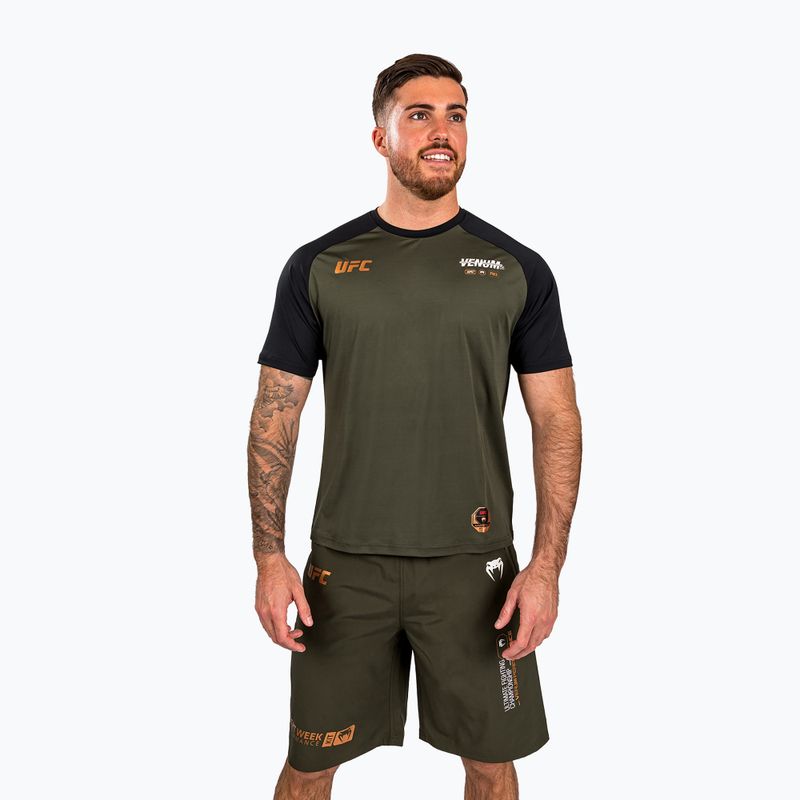 Pánske tričko Venum UFC By Adrenaline Fight Week Dry-Tech khaki 3