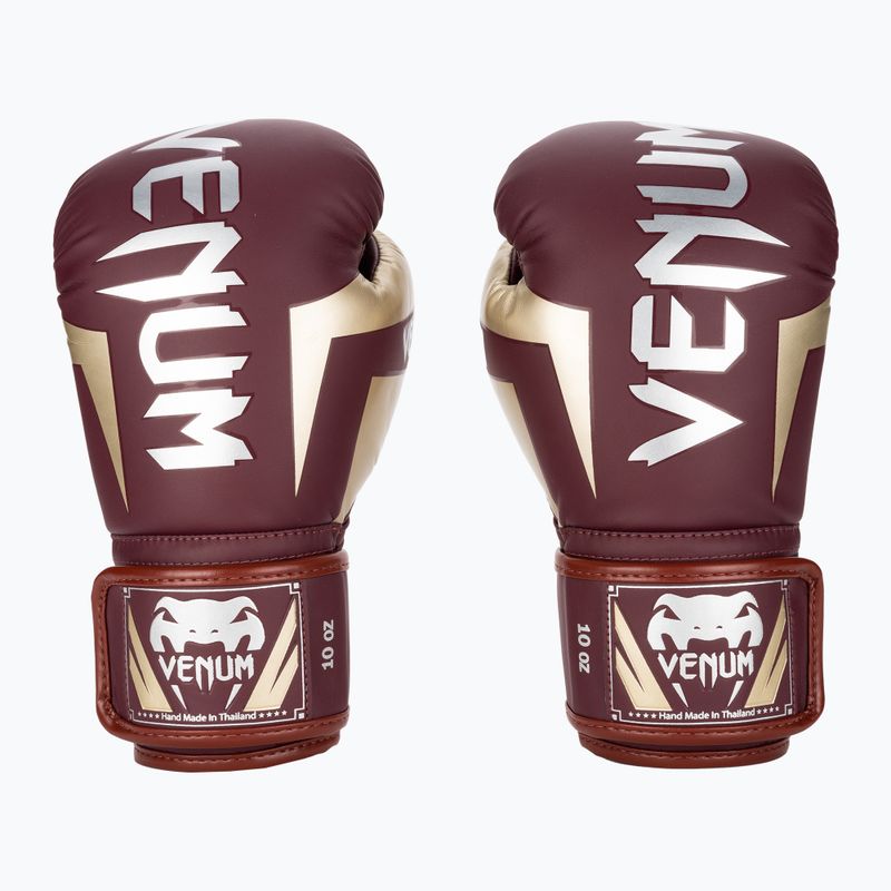 Boxerské rukavice Venum Elite bordó/zlaté