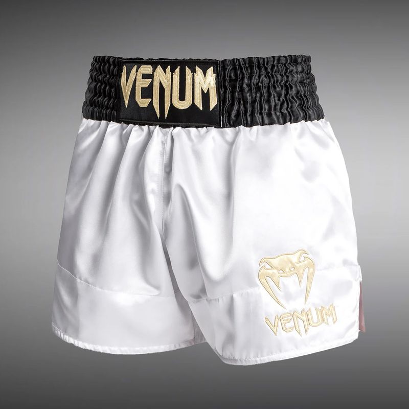 Pánske tréningové šortky Venum Classic Muay Thai white/gold/black 3