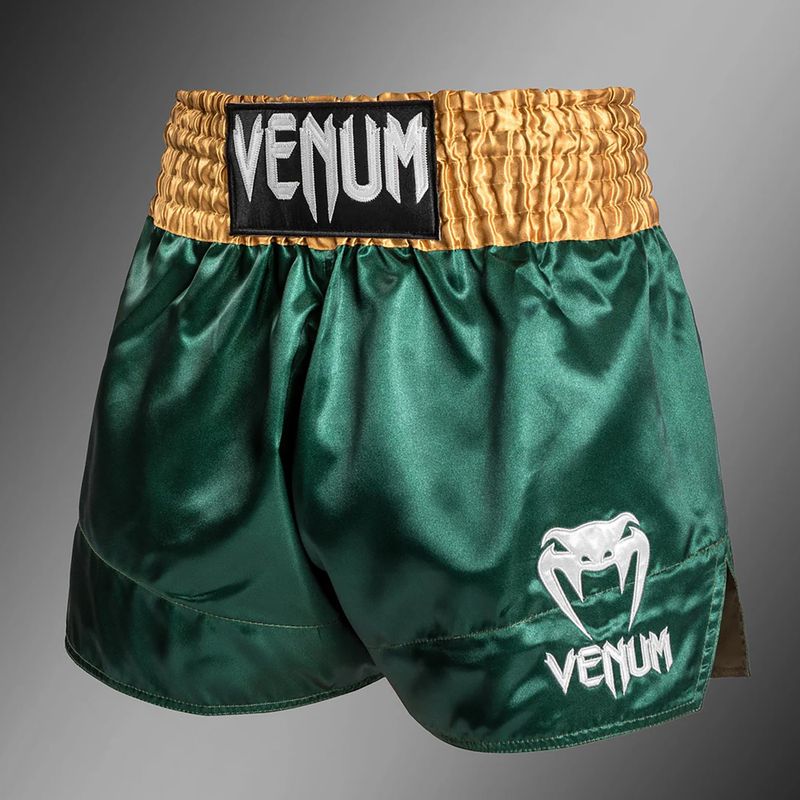 Pánske tréningové šortky Venum Classic Muay Thai green/gold/white 3