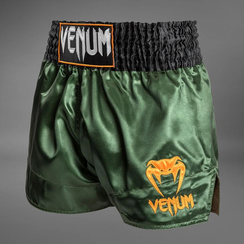 Pánske tréningové šortky Venum Classic Muay Thai green/gold/black 3