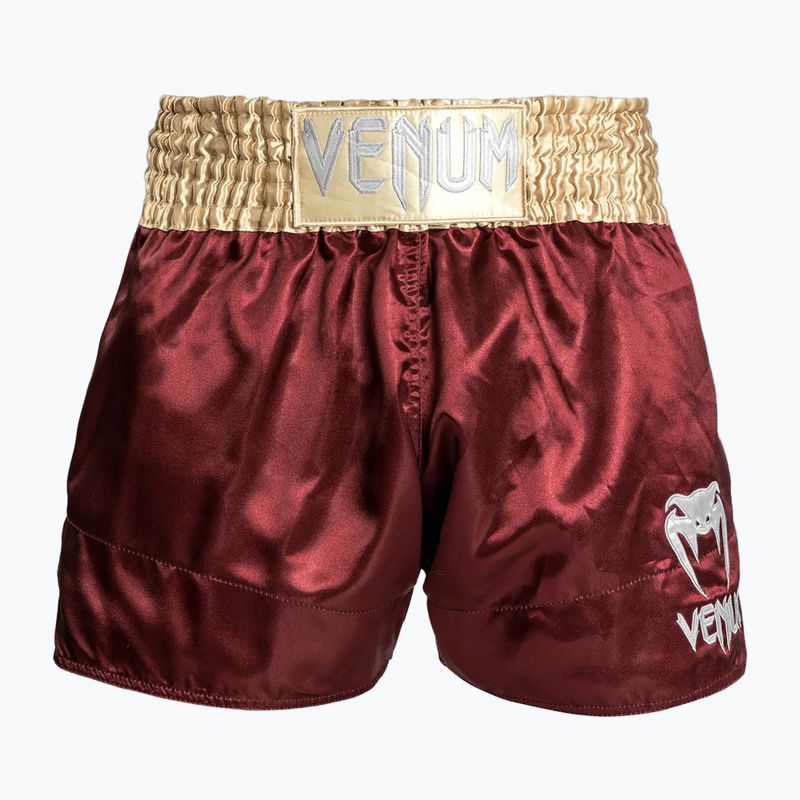 Pánske tréningové šortky Venum Classic Muay Thai burgundy/gold/white
