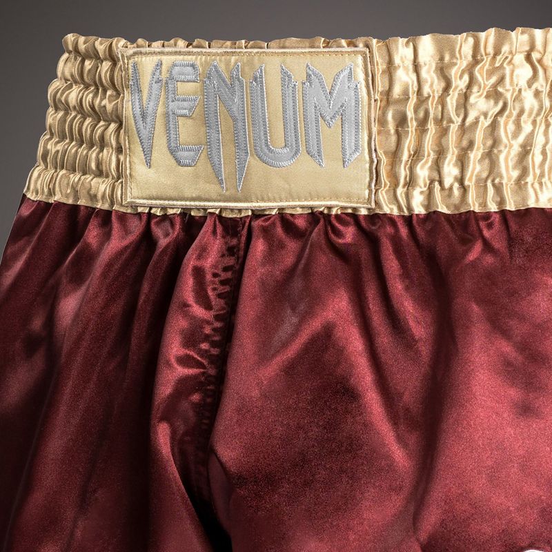 Pánske tréningové šortky Venum Classic Muay Thai burgundy/gold/white 4