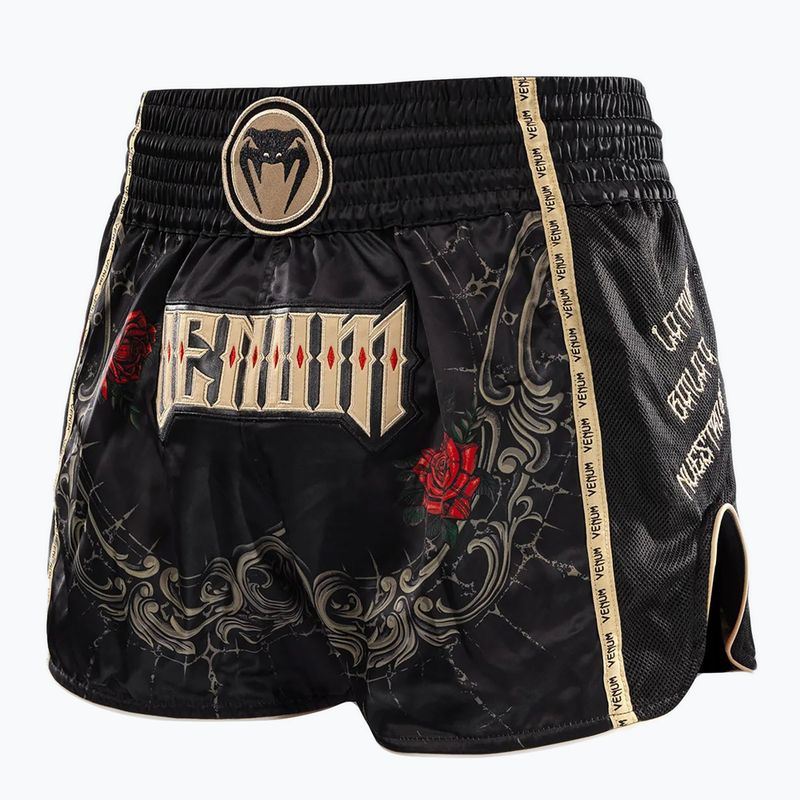 Pánske tréningové šortky Venum Santa Muerte 5.0 Muay Thai Shorts deep black/gold 3