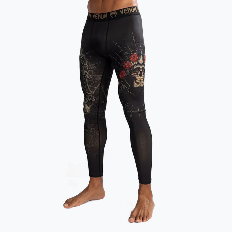 Pánske tréningové legíny Venum Santa Muerte 5.0 Men's Spats deep black/gold