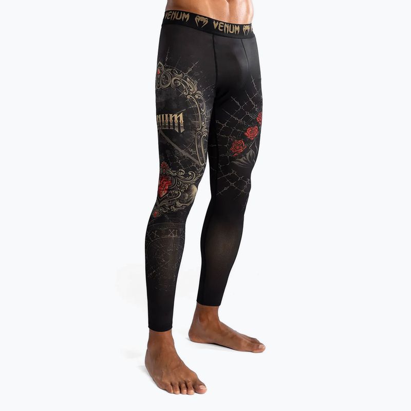 Pánske tréningové legíny Venum Santa Muerte 5.0 Men's Spats deep black/gold 5