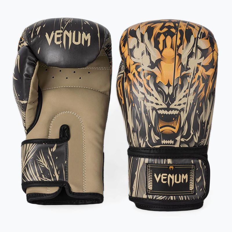 Boxerské rukavice Venum Tiger black/neom orange 3