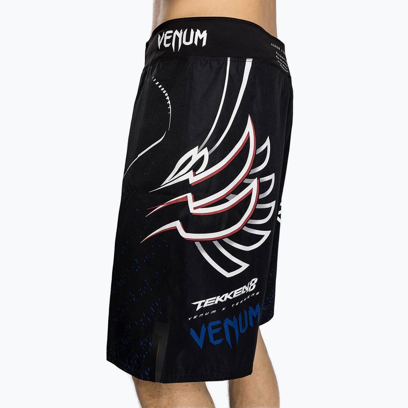 Pánske tréningové šortky Venum X Tekken 8 - Jin Kazama Fight Shorts blue/black/white 5