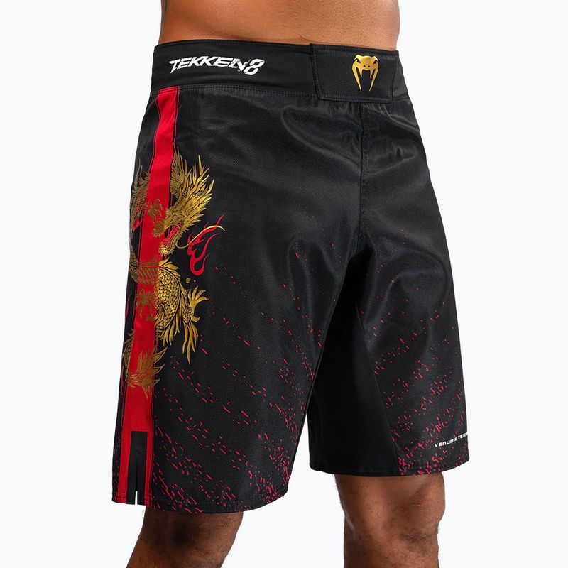 Pánske tréningové šortky Venum X Tekken 8 - Marshall Law Fight Shorts black/red/gold 5