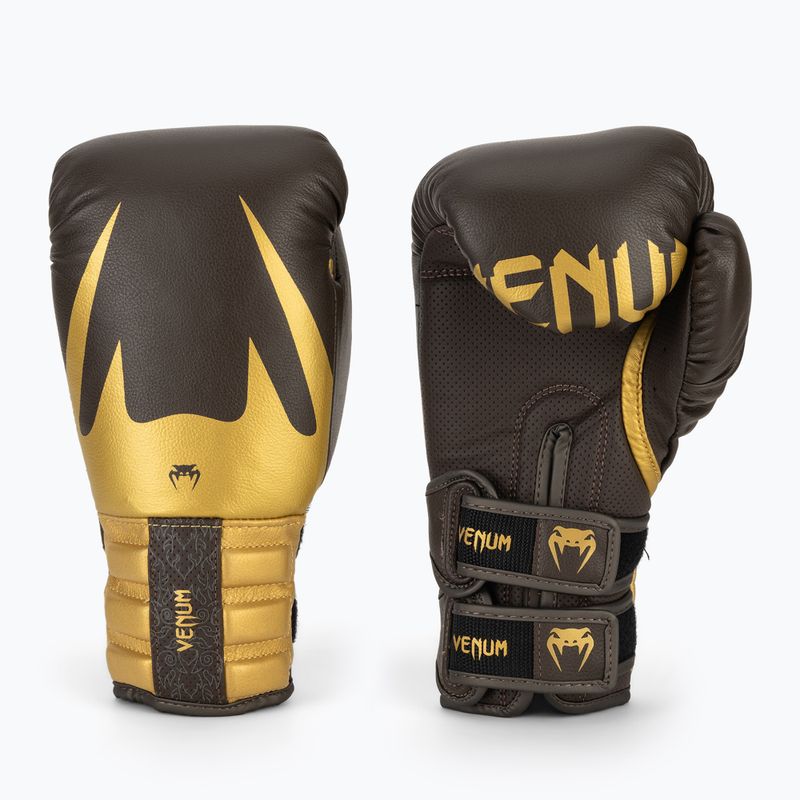 Boxerské rukavice Venum Reverso Boxing chocolate/gold