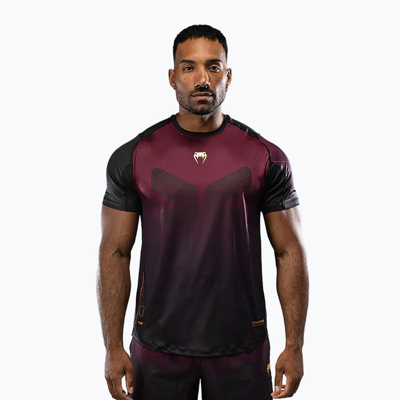 Pánske tréningové tričko Venum Tactical XT black/burgundy/gold