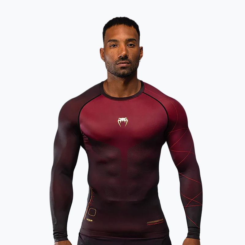 Pánsky tréningový longsleeve Venum Tactical XT Rashguards black/burgundy/gold