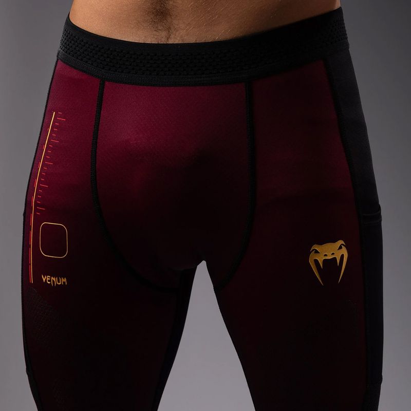 Pánske tréningové legíny Venum Tactical XT Spats black/burgundy/gold 6