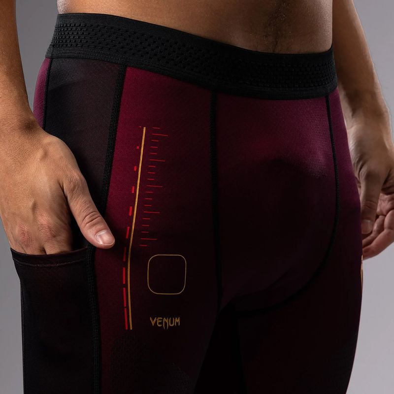 Pánske tréningové legíny Venum Tactical XT Spats black/burgundy/gold 7