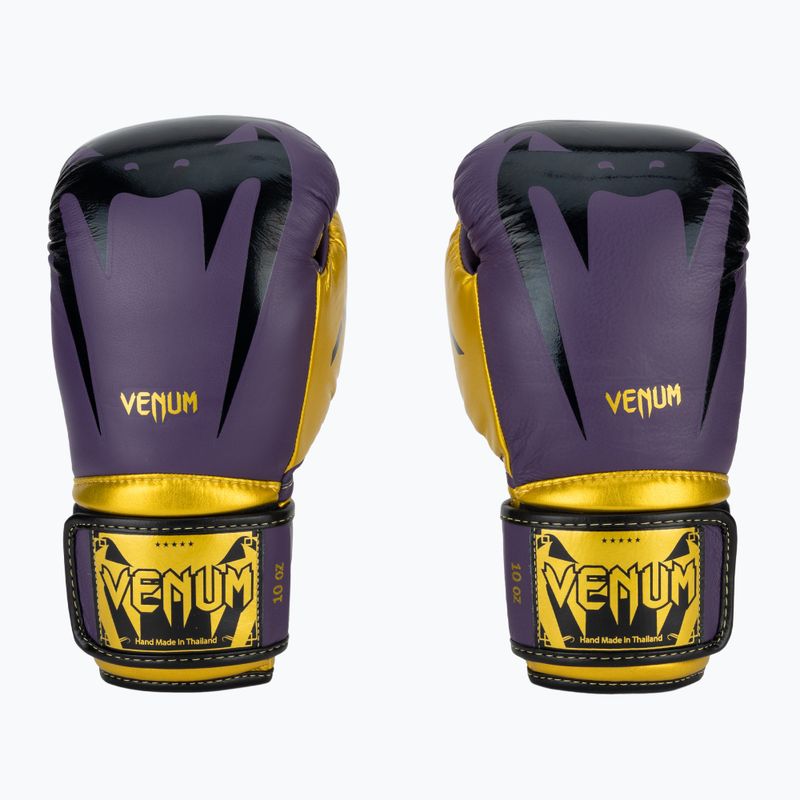 Venum Giant 3.0 tmavo fialové/zlaté boxerské rukavice 2