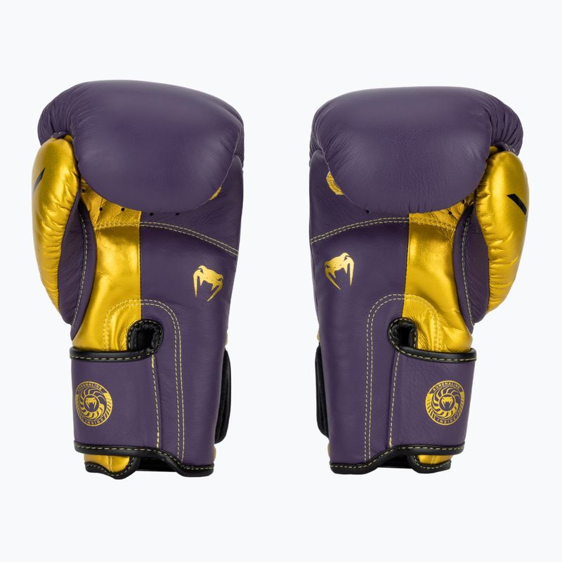 Venum Giant 3.0 tmavo fialové/zlaté boxerské rukavice 3