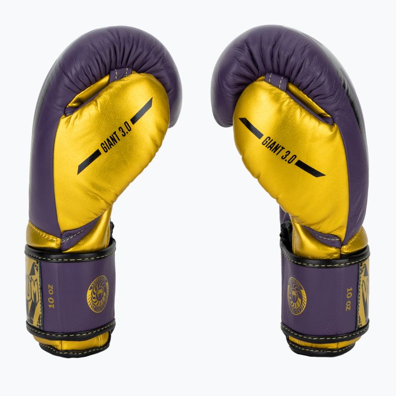 Venum Giant 3.0 tmavo fialové/zlaté boxerské rukavice 4