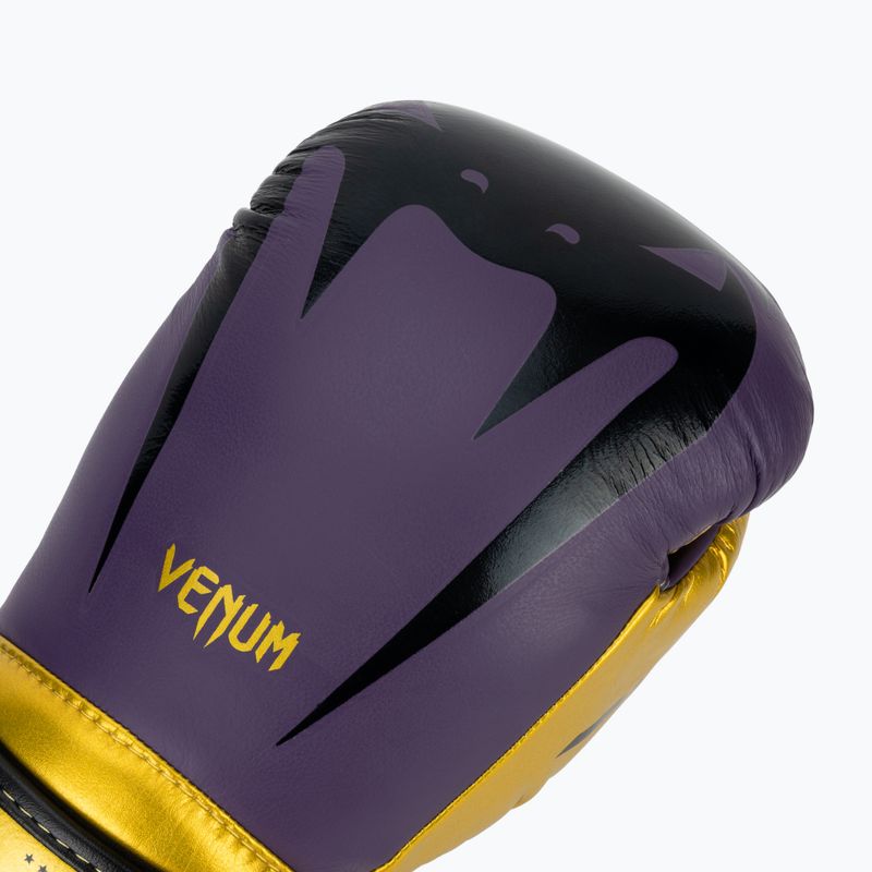 Venum Giant 3.0 tmavo fialové/zlaté boxerské rukavice 5