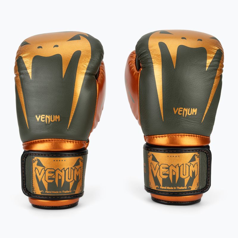 Venum Giant 3.0 khaki/bronzové boxerské rukavice 2