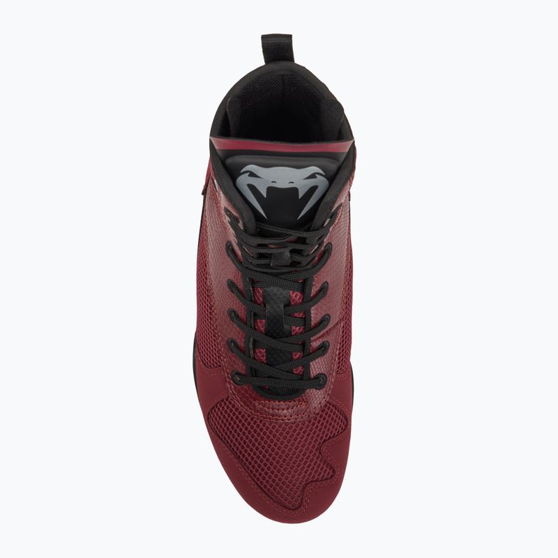 Venum Elite Boxerská obuv vínna lesklá/strieborné logo 5