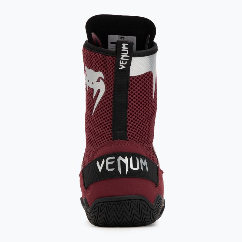 Venum Elite Boxerská obuv vínna lesklá/strieborné logo 6