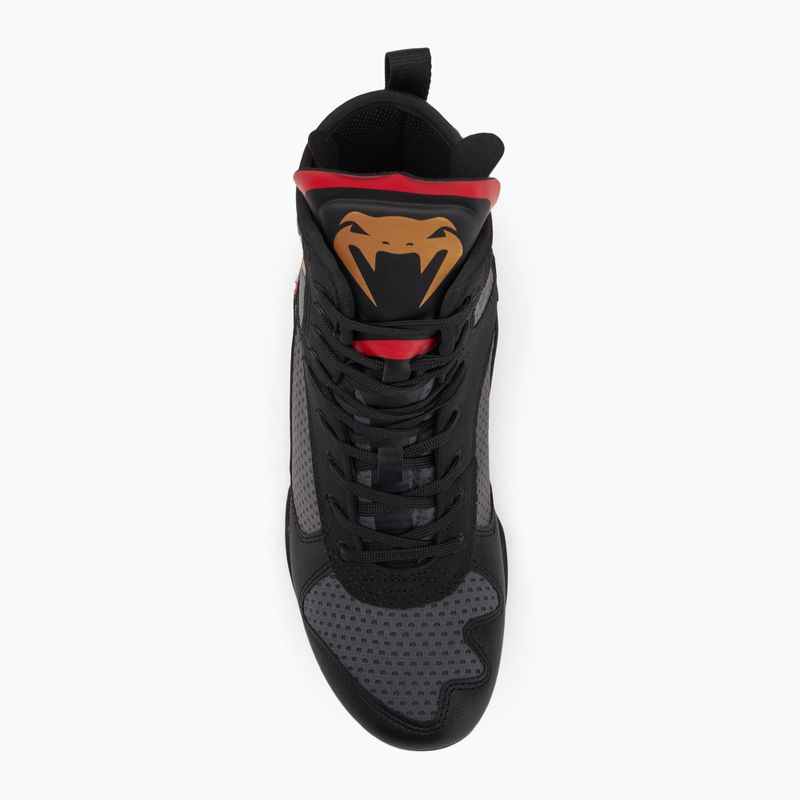 Venum Elite Boxerské topánky stom grey/gold logo 5