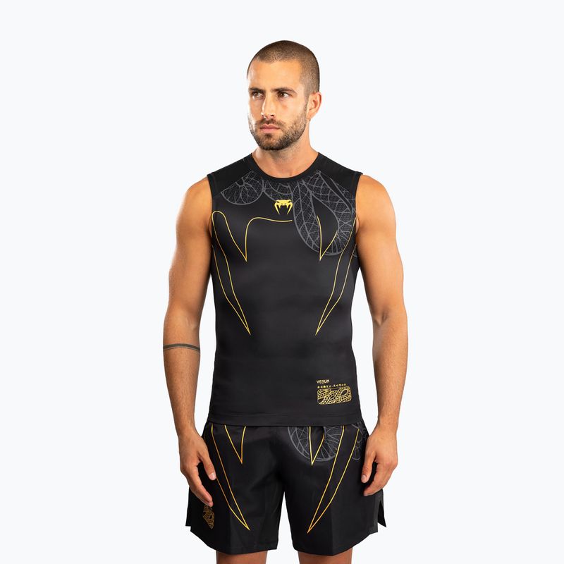 Pánsky rashguard Venum Serpenti Rashguards Sleeveless black/silver/gold
