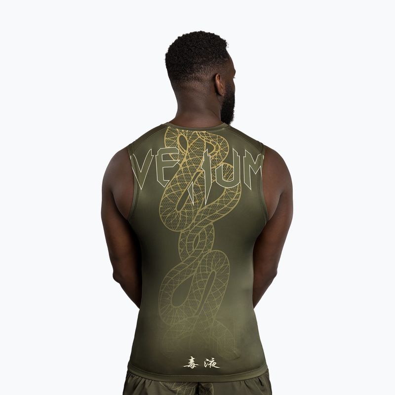 Pánsky rashguard Venum Serpenti bez rukávov khaki/bronze/ivory 2