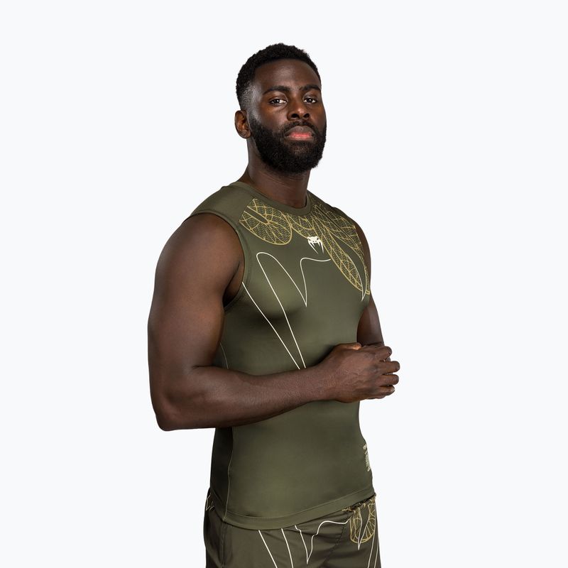 Pánsky rashguard Venum Serpenti bez rukávov khaki/bronze/ivory 3