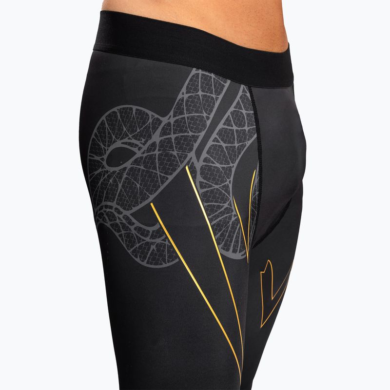 Pánske tréningové legíny Venum Serpenti Spats black/silver/gold 5