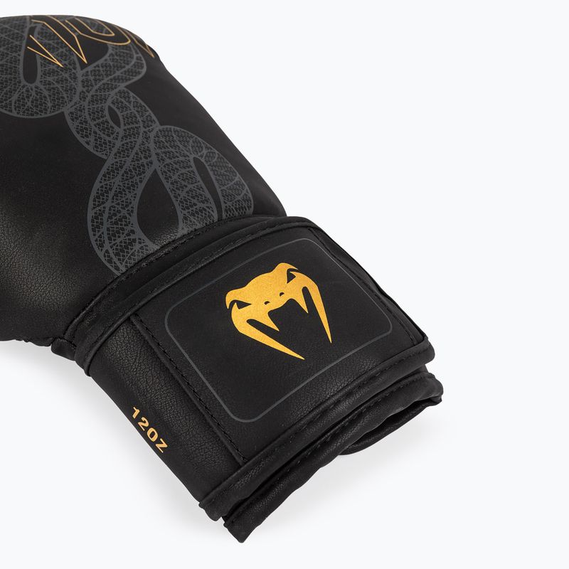 Boxerské rukavice Venum Serpenti Boxing black/silver/gold 3