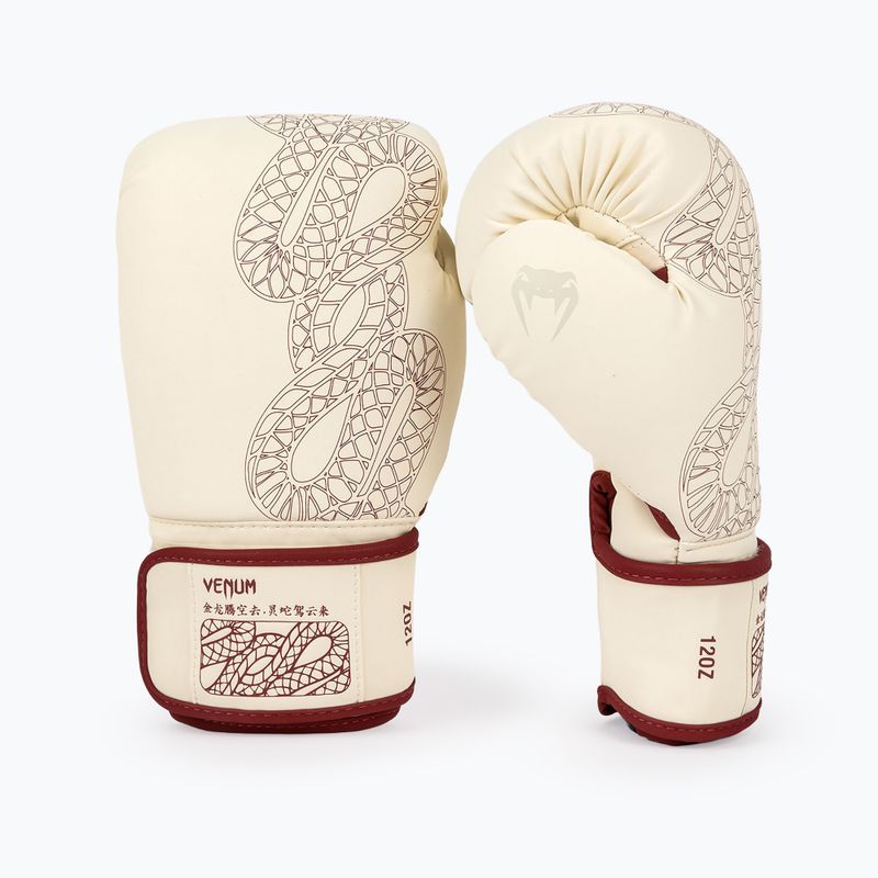 Boxerské rukavice Venum Serpenti Boxing burgundy/ivory 2