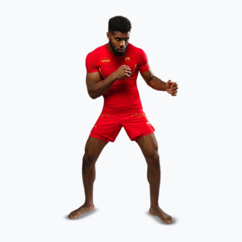 Pánske tréningové tričko Venum X WOW FC Rashguards fury red/gold 2