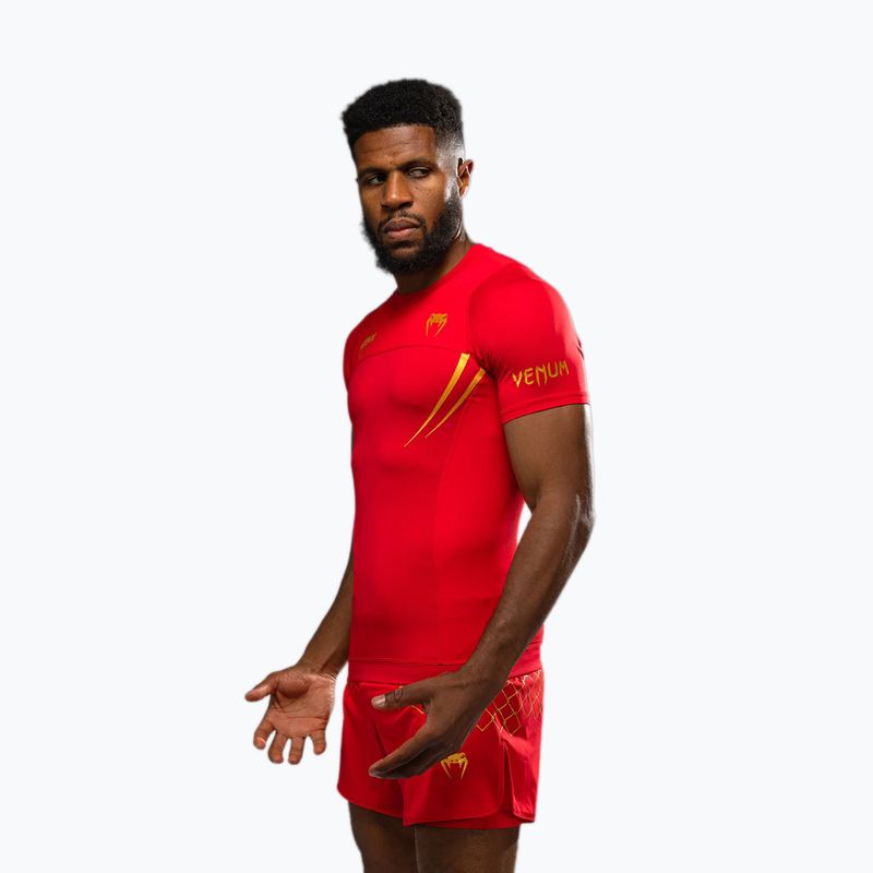 Pánske tréningové tričko Venum X WOW FC Rashguards fury red/gold 5