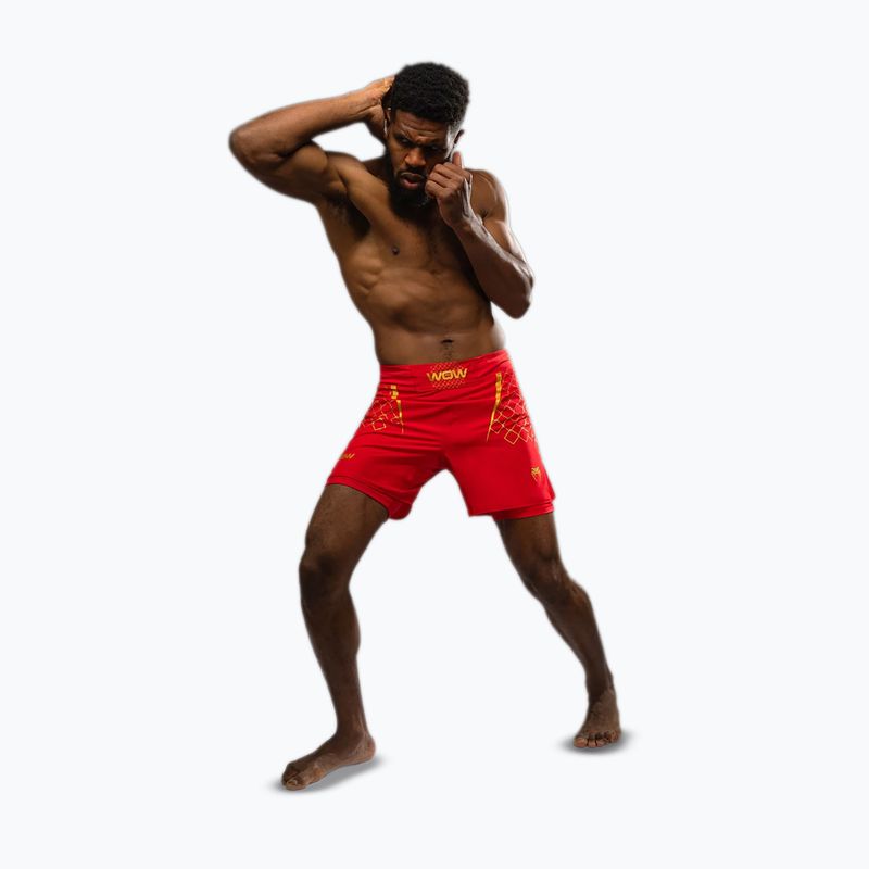 Pánske tréningové šortky Venum X WOW FC fury red/gold 5
