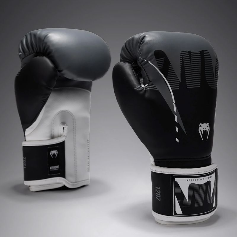 Boxerské rukavice Venum Adrenaline Boxing black/silver grey 2