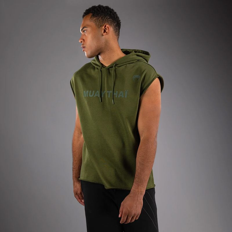 Pánska mikina Venum Muay Thai VT Sleeveless Hoodie military green 3