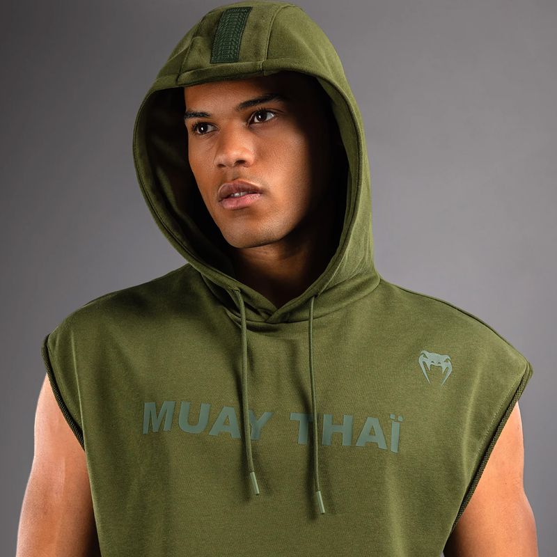 Pánska mikina Venum Muay Thai VT Sleeveless Hoodie military green 4