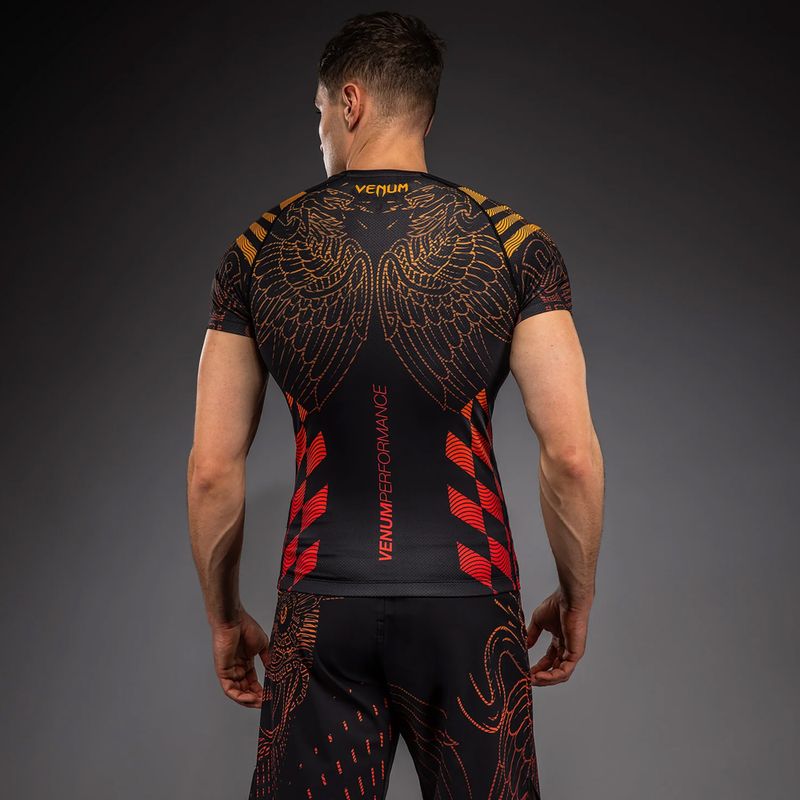 Pánsky rashguard Venum Quetzal Fury Rashguard black/fury red/tangerine 2